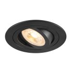 SLV New Tria 75 Spot Aluminium Black Round | Cutout 75mm - Suitable for 1x GU10 