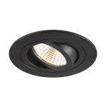 SLV New Tria 75 Spot Aluminium Black Round 8.3W 705lm 38D - 927 Extra Warm White | Cutout 75mm -  Best Colour Rendering - Dimmable 