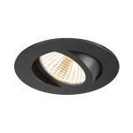 SLV New Tria 68 Spot Aluminium Black Round 8.3W 750lm 38D - 930 Warm White | Cutout 68mm -  Best Colour Rendering - Dimmable 