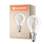 Ledvance  Classic LED E14 Ball Filament Clear 2.5W 250lm - 827 Extra Warm White | Replaces 25W