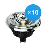 Multipack 10x Noxion Lucent LED Spot GU10 AR111 12W 600lm 40D - 930 Warm White | Best Colour Rendering - Dimmable - Replaces 50W