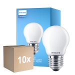 Multipack 10x Philips Corepro LED Lustre E27 Ball Frosted 6.5W 806lm - 840 Cool White | Replaces 60W