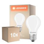 Multipack 10x Ledvance Classic LED E27 Pear Frosted 5.9W 806lm - 827 Extra Warm White | Dimmable | mable - Replaces 60W