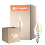 Multipack 10x Ledvance Classic LED E14 Candle Filament Clear 3.4W 470lm - 827 Extra Warm White | Replaces 40W