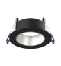 Noxion LED Spot Ares Deep ring Black - With Inner Ring Silver | Cutout 68mm - incl. GU10 Fitting