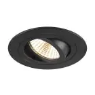 SLV New Tria 75 Spot Aluminium Black Round 8.3W 750lm 38D - 930 Warm White | Cutout 75mm -  Best Colour Rendering - Dimmable 