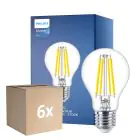 Multipack 6x Philips MASTER Value LED Bulb E27 Pear Clear 7.8W 1055lm - 927 Extra Warm White | Best Colour Rendering - Dimmable - Replaces 75W