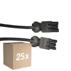 Multipack 25x Noxion GST - Compatible Extension Cable Black - Male + Female - 1,5m - 3 pole 1,5mm2
