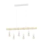 Eglo Pendant Townshend Steel White Wood | IP20 - Suitable for 6x E27 